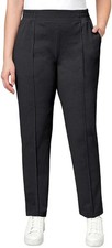 Mondetta Women's Textured Pintuck Straight Leg Pant, Black, XX-Large