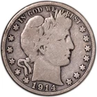 1914-P VG+ Barber Silver Liberty Half Dollar 50c Very Good