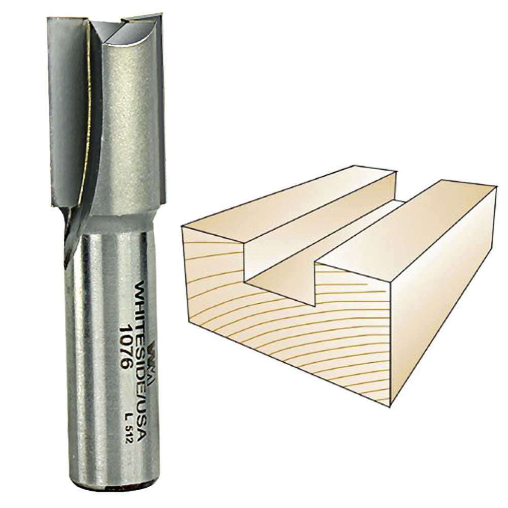 Whiteside 1076 Straight Bit 1/2"SH, 1/2"SH, 5/8"CD, 1"CL
