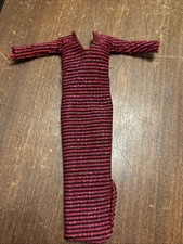 Vintage Superstar Barbie Doll Dress Pink Glitter Stripe 1904 Rare TLC