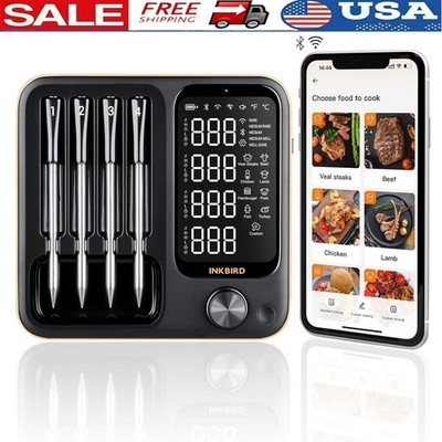 Wireless Meat Thermometer 4 Probes Bluetooth WiFi Cooking Temperature Control US
