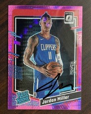 2023-24 Panini Donruss Optic Pink Hyper Jordan Miller Auto Signed Card #250 RC 