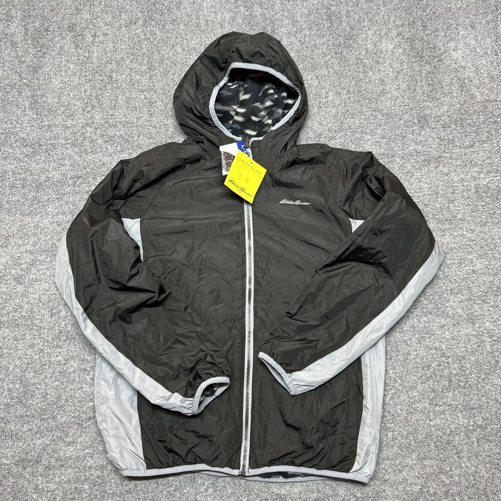 Eddie Bauer Jacket Kids Large 14/16 Black Reversible Fleece Hooded Windbreaker
Opens in a new window
