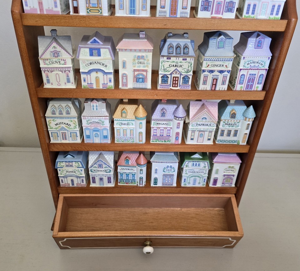 1989 Lenox Spice Village Complete Set with Original Rack 24 Jars No ...