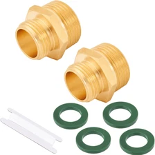 Brass Garden Hose Adapter, 3/4” GHT Male X 1” NPT Male Connector,Ght to NPT Adap