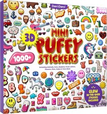 1000 3D Puffy Stickers for Kids, Teens, Toddlers Ages 2-4 Multi-colored