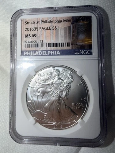 2016 P American Silver Eagle Struck at Philadelphia Mint NGC MS 69