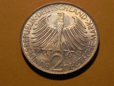 Germany Fed. Rep : 1963J  2 Mk  BU KM 116 Nice!