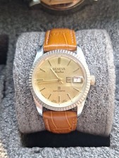 Reloj Geneva Electra Datomatic mecánico fecha/solo para hombre vintage funciona muy bien.