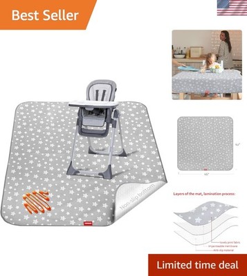 Waterproof Grey Star Splat Mat 42x46 inch - Perfect Protector for Arts & Crafts