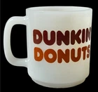 Vintage Dunkin’ Donuts Advertising Milk Glass Coffee Mug U