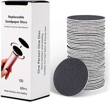 60pcs Replaceable Sandpaper Refill Discs for Electric Foot Medium 100 Grit
