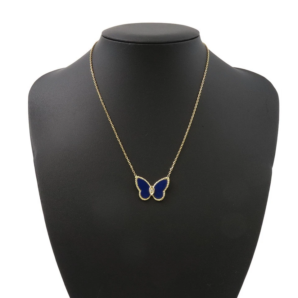 Van Cleef & Arpels Necklace Lucky Alhambra Papillon Pendant Lapis Lazuli Diamond — 第 4/4 张图片