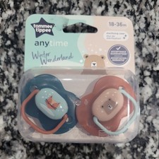 Tommee Tippee Winter Wonderland Anytime Pacifiers 18-36m 2 Pack With Case