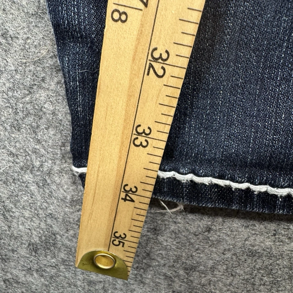 LA Idol Women’s Size 9 Bootcut Jeans Distressed Dark Wash Embroidered Western - Image 4 of 4