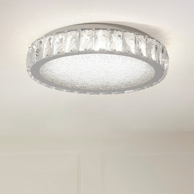 14'' Crystal Ceiling Light Modern LED Dimmable Flush Mount Living Room Fixtures