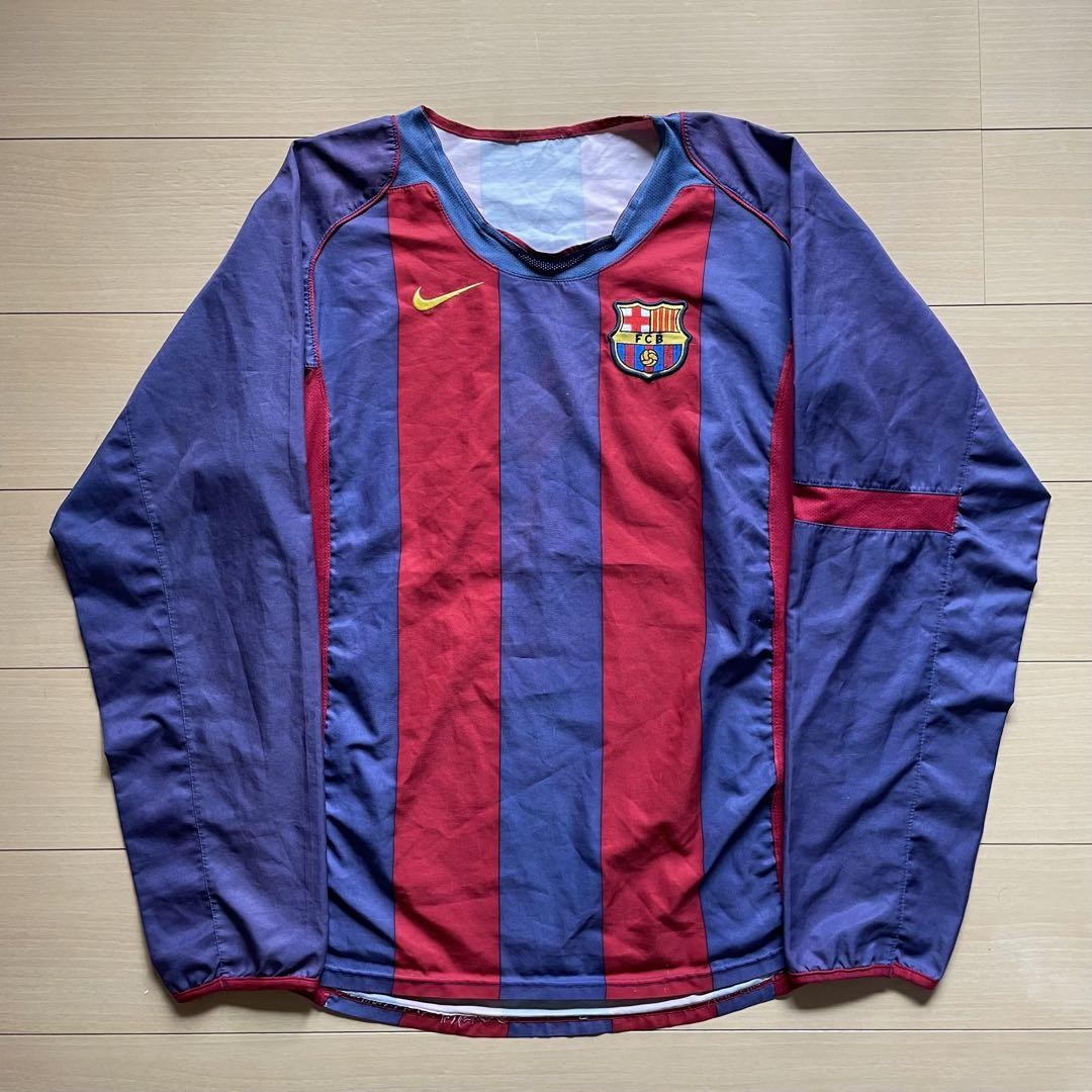 〖希少XL〗Nike FC 04-05 Barcelona uniform赤青 5/5 VINTAGE FC BARCELONA 2004 2005 HOME FOOTBALL JERSEY NIKE