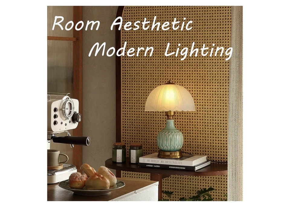 Vintage Lamp for Living Room,16" Modern Ceramic Table Lamps for Bedroom,Retro - Image 4 of 4