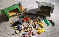 VTG Marx Happi Time Tin Farm Barns Silo Set Large Lot Animals Wagon Fence Parts