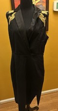 Target X Altuzarra Black Blazer Dress W/Golden Bird Embroidered Collar Size 14