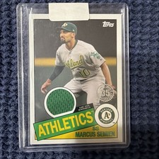 2020 Topps - 1985 Topps Baseball Relics Series 2 Marcus Semien #85TR-MS (MEM)