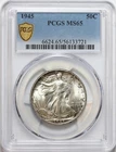 1945 50c Walking Liberty Silver Half Dollar PCGS MS65 - Lustrous / Toned