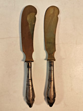 2 x Jugendstil 800 Silber Besteck Buttermesser Messer