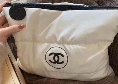 Beauty Pouch Chanel VIP White Cosmetic Makeup Case Organizer New