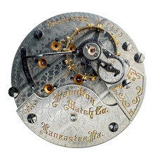Antique 18s 1905 Hamilton 1 21J Mech Open Face RR Pocket Watch Movement 940 Runs