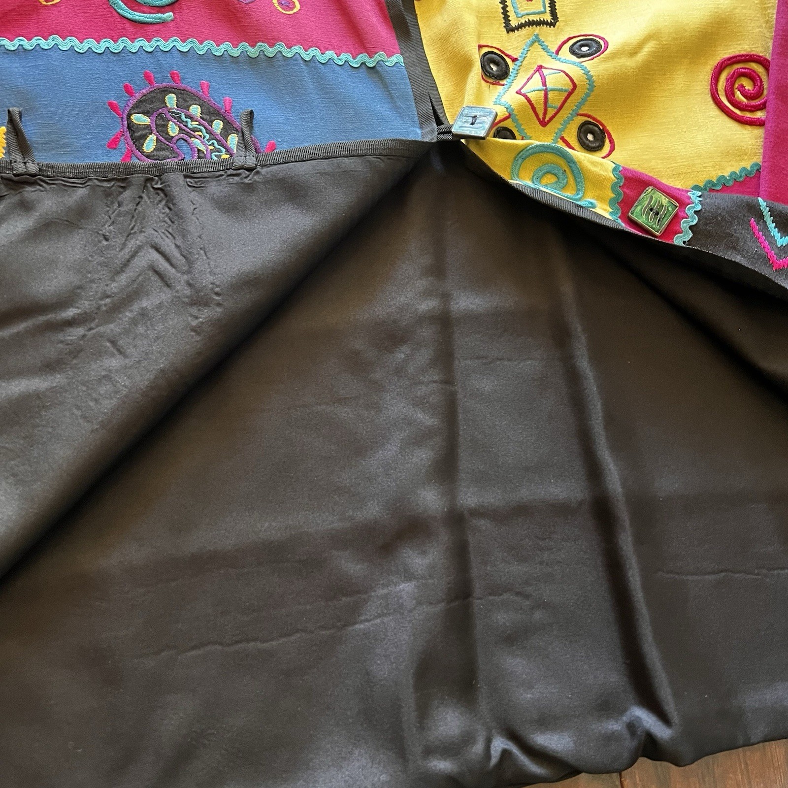 VTG Indigo Moon multicolor patchwork jacket with … - image 5