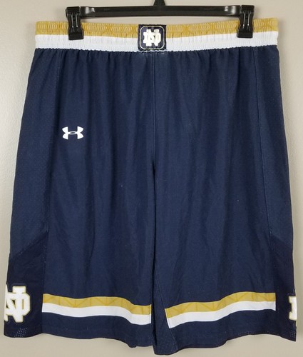 NOTRE DAME UNDER ARMOUR GAME WORN BASKETBALL SHORTS 2014 BLUE (SIZE XLT TALL)
