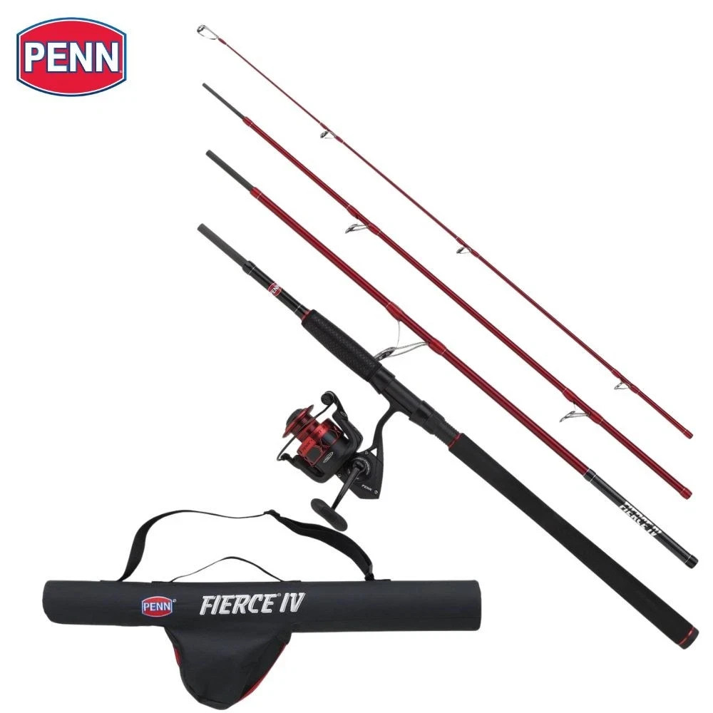 Penn Fierce IV Travel Spin Rod and Reel Combo 9ft - 20-80g 4 piece + Tube Bass
