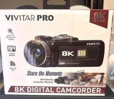 Vivitar 8K Camcorder Record Events 64MP 3 Touchscreen WiFi 18x Zoom Night Vision