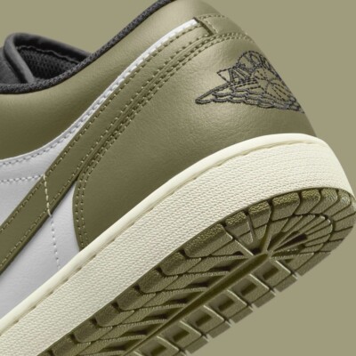 Nike Air Jordan 1 Low Black Toe Medium Olive 553558-092 Men's Size