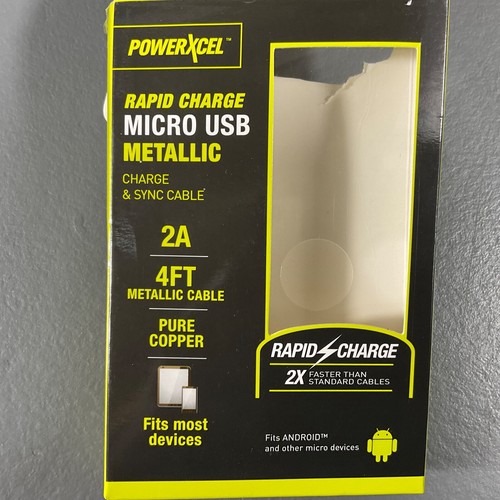 PowerXcel Durable 4 Ft. Rapid Charge Micro USB Metallic Charge & Sync Cable READ - Picture 11 of 24