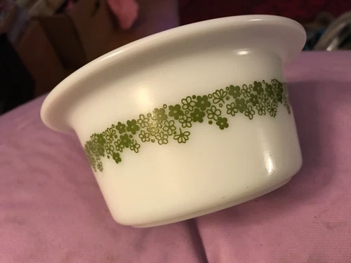Pyrex # 75 Green Spring Blossom Crazy Daisy Butter Bowl 5.5” Dish Container