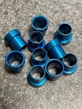 AN819-4D Aluminum Anodized, 2024-T6 Sleeve, Flared Tube Fitting-Lot of 10 Each