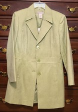 Worthington Green Print long Coat Jacket 6