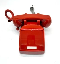 Cortelco 250047-VBA-NDL Red Desk Telephone No Dial