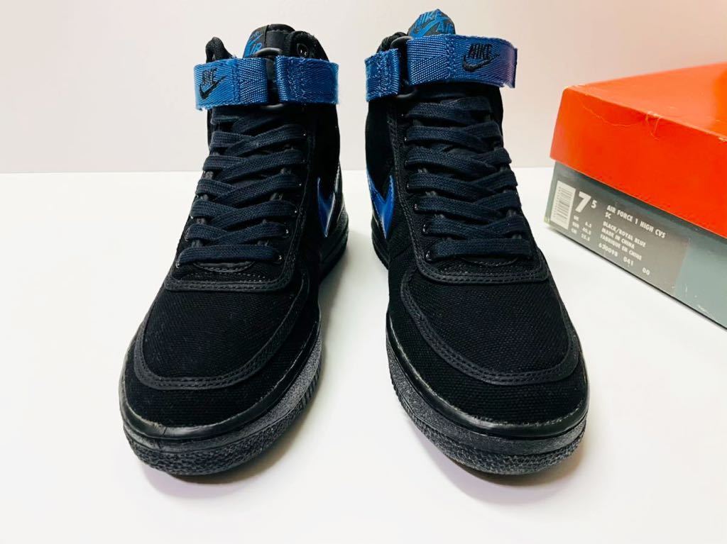 NIKE AIR FORCE 1 HI CVS BLACK / ROYAL BLUE US7.5 Vintage NIKE AIR FORCE 1 HI CVS BLACK / ROYAL BLUE US7.5 Vintage