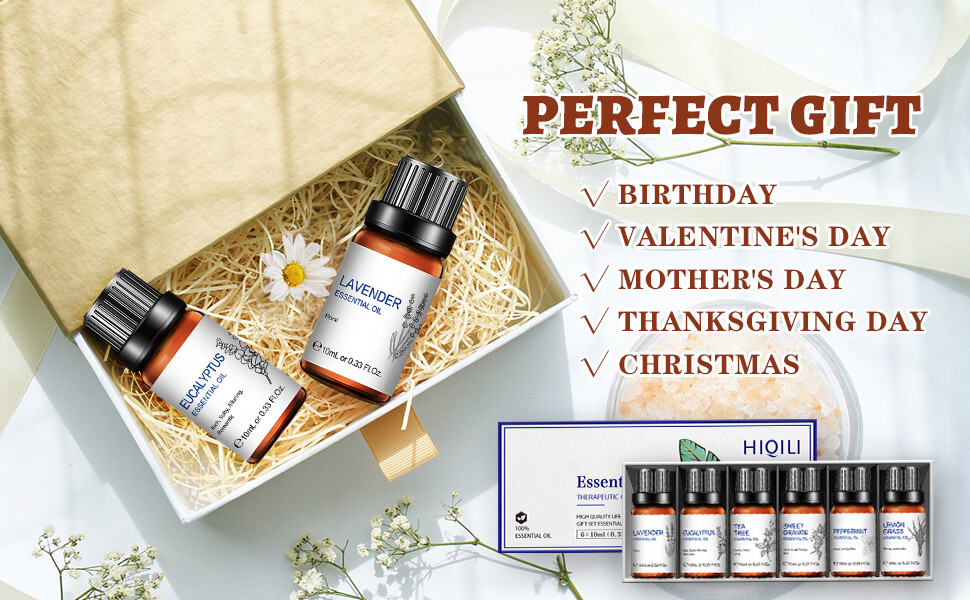 Essential Oil Set of 6 Pack Aromatherapy Therapeutic Grade Oils Lot 10ml Natural