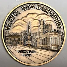 #C9115  NASHUA,, N.H.   BRONZE  TOWN  MEDAL  U.S. BICENTENNIASL  1976