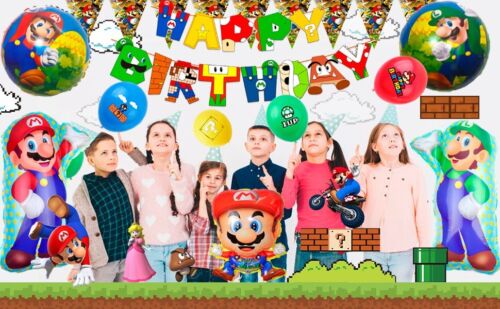 Super Mario Geburtstag Dekoration 123pcs Super Mario Party Deko Teller Ballon - Bild 8 von 10