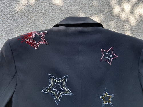 Giacca Blazer Cinq A Sept Donna Abbellita Strass Star Cheyenne Nero - Foto 15 di 24