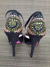 Betseyville Shoes By Fun BETSY JOHNSON Black High Heels Rhinestones 6.5