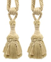 DÉCopro Quasten- Tieback TBEMP6, Farbe Light Gold Beige (C03) – Set 2