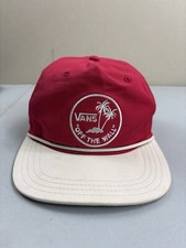 Vans Hat Off The Wall Red Rope Brim Snap-back Baseball Cap Adjustable Skater