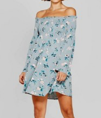 aqua floral off-the-shoulder maxi dress Aqua Blu Greta Off-The-Shoulder Maxi Dress