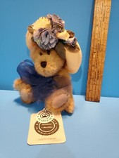 BO1 Boyds Bears Nanette Dubeary Plush Bear with Floral Hat Bow Jointed 8"