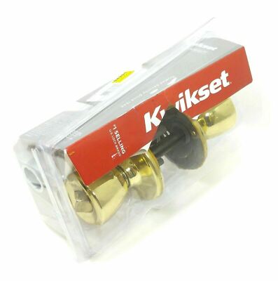 Kwikset Door Handle Polished Brass Keyed Entry Portal Knob Featuring Microban